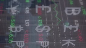 Animation of security padlock icon, currency symbols, stock market data processing against cityscape. Global economy and cyber security technology concept - Powered by Shutterstock - Get 15% off with code: PIKWIZARD15