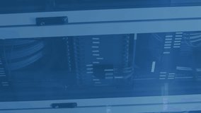 Animation of computer language and connected icons over data server racks in server room. Digital composite, communication, coding, programming language, data center, networking, technology concept. - Powered by Shutterstock - Get 15% off with code: PIKWIZARD15