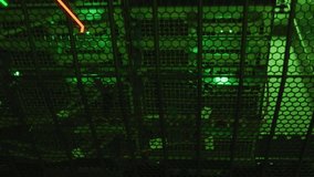 Animation of growing graphs over illuminated data server systems in server room. Digital composite, multiple exposure, report, business, progress, data center, networking, network server concept. - Powered by Shutterstock - Get 15% off with code: PIKWIZARD15