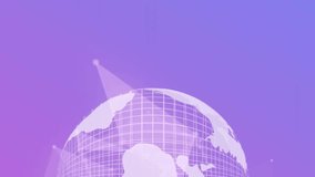 Animation of moving shapes and globe on blue background. Global technology, business and digital interface concept digitally generated video. - Powered by Shutterstock - Get 15% off with code: PIKWIZARD15