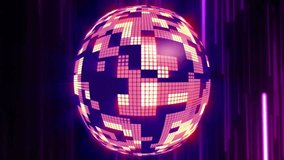 Animation of mirror ball spinning and glowing light trails moving over black background. Colour, shape, light and movement concept digitally generated video. - Powered by Shutterstock - Get 15% off with code: PIKWIZARD15