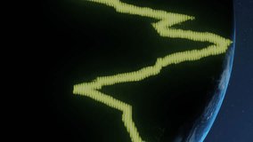 Animation of diagram over spinning globe. Technology, business and digital interface concept digitally generated video. - Powered by Shutterstock - Get 15% off with code: PIKWIZARD15