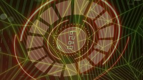 Animation of network of connections over scope scanning with data processing on black background. Global technology, connections, computing and digital interface concept digitally generated video. - Powered by Shutterstock - Get 15% off with code: PIKWIZARD15