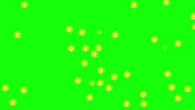 Light bulbs drop vertically like rain on a green screen background. Symbolizes bright ideas, tech concepts, and innovation. Loopable 12-second chroma key animation for editors. - Powered by Shutterstock - Get 15% off with code: PIKWIZARD15