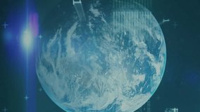 NFT animation with digital globe surrounded by financial data and graphs. Cryptocurrency, blockchain, digital currency, fintech, data visualization, investment - Powered by Shutterstock - Get 15% off with code: PIKWIZARD15