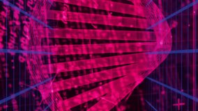 Processing scientific data, DNA strand intertwining with binary coding animation. Science, technology, biotechnology, genetics, data analysis, innovation - Powered by Shutterstock - Get 15% off with code: PIKWIZARD15