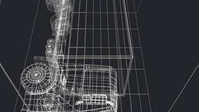 Wireframe truck with digital profiles and data processing animation overlay. Technology, futuristic, innovation, transportation - Powered by Shutterstock - Get 15% off with code: PIKWIZARD15