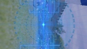 Soccer player on field with digital data processing animation overlay. Football, athlete, data analysis, technology, performance, sport - Powered by Shutterstock - Get 15% off with code: PIKWIZARD15