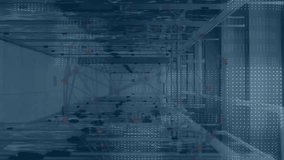 Animation of data processing over server room. Global technology, computing and digital interface concept digitally generated video. - Powered by Shutterstock - Get 15% off with code: PIKWIZARD15