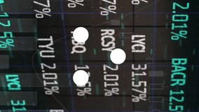 Animation of white spots and stock market over finacial data processing. global finances, technology and digital interface concept digitally generated video. - Powered by Shutterstock - Get 15% off with code: PIKWIZARD15