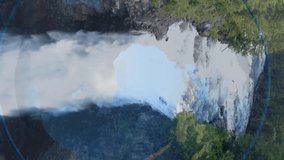 Animation of financial graphs and data over waterfall. global economy, finance, sustainability and nature concept digitally generated video. - Powered by Shutterstock - Get 15% off with code: PIKWIZARD15