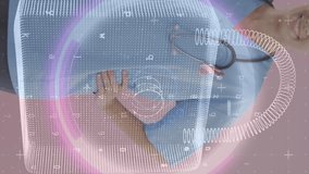 Animation of digital padlock with fingerprint over happy caucasian female doctror. health, medicine, technology and data security concept digitally generated video. - Powered by Shutterstock - Get 15% off with code: PIKWIZARD15