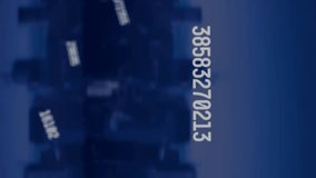 Animation of falling numbers over cityscape. Global business, finances, data processing and digital interface concept digitally generated video. - Powered by Shutterstock - Get 15% off with code: PIKWIZARD15