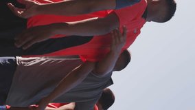 Animation of virus cells over diverse male soccer players. Global sport and digital interface concept digitally generated video. - Powered by Shutterstock - Get 15% off with code: PIKWIZARD15