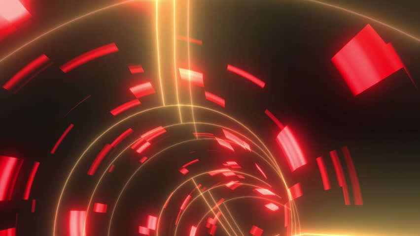 Animation of sale over neon triangles and tunnel made of lights moving fast. Shopping, sales and promotions concept digitally generated video.