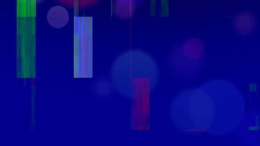 Digital animation of glitch technique and christmas decorations moving on blue background. Digitally generated, multiple exposure, illustration, christmas, tradition and winter holiday concept.