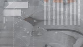 Animation of interface screen with charts and data over portrait of smiling asian female doctor. Digital composite, hologram, infographic, futuristic, medical and healthcare concept. - Powered by Shutterstock - Get 15% off with code: PIKWIZARD15