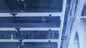 Animation of changing numbers, round scanners and data processing against server room. Computer interface and business data storage technology concept - Powered by Shutterstock - Get 15% off with code: PIKWIZARD15