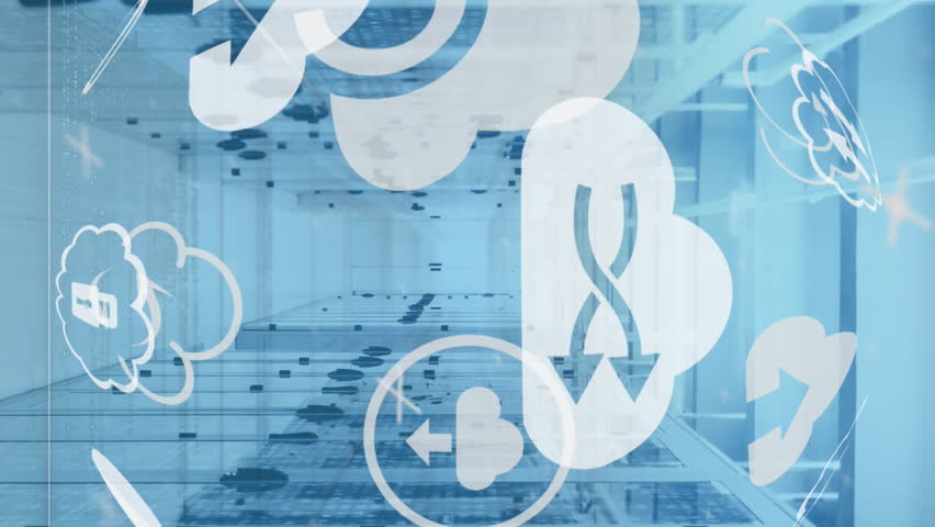 Animation of globe of digital icons spinning and data processing against computer server room. Computer interface and business data storage technology concept - Powered by Shutterstock - Get 15% off with code: PIKWIZARD15