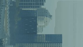 Animation of social media icon and data processing over cityscape. Global social media networks, digital interface, computing and data processing concept digitally generated video. - Powered by Shutterstock - Get 15% off with code: PIKWIZARD15