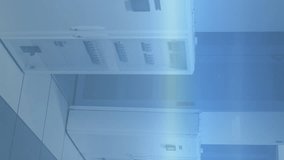 Animation of interface screens and information moving over computer server room. communication technology digital interface concept, digitally generated video. - Powered by Shutterstock - Get 15% off with code: PIKWIZARD15