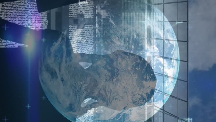 Stock market data processing over globe and silhouette of fans against sports stadium. sports competition and tournament concept - Powered by Shutterstock - Get 15% off with code: PIKWIZARD15