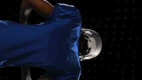 Animation of purple scanner processing data with american football player holding ball. sport, competition and technology concept, digitally generated video. - Powered by Shutterstock - Get 15% off with code: PIKWIZARD15