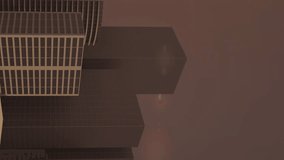 Animation of orange glowing spot flickering over cityscape of modern buildings with night sky in the background. Global universal network concept digitally generated image. - Powered by Shutterstock - Get 15% off with code: PIKWIZARD15