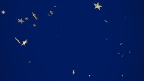 Animation of christmas gold stars and presents falling on blue background. Christmas, festivity, celebration and tradition concept digitally generated video. - Powered by Shutterstock - Get 15% off with code: PIKWIZARD15