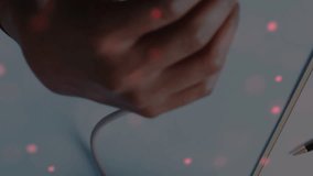 Animation of dna strand and spots over diverse doctor and patient. Global medicine, healthcare and digital interface concept digitally generated video. - Powered by Shutterstock - Get 15% off with code: PIKWIZARD15