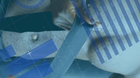 Animation of digital interface with statistics scanning and data processing over male boxer with her male coach boxing. Global computer network technology concept digitally generated image. - Powered by Shutterstock - Get 15% off with code: PIKWIZARD15