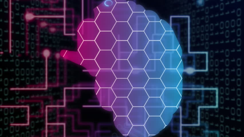 Animation of biometric brain, data processing over computer circuit board. Global online security, data processing, digital interface and connections concept digitally generated video. - Powered by Shutterstock - Get 15% off with code: PIKWIZARD15