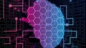 Animation of biometric brain, data processing over computer circuit board. Global online security, data processing, digital interface and connections concept digitally generated video. - Powered by Shutterstock - Get 15% off with code: PIKWIZARD15