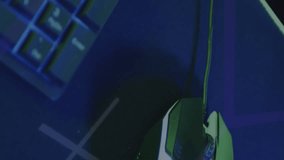 Animation of scope scanning and data processing over video game computer equipment. Global digital interface, data processing and connections concept digitally generated video. - Powered by Shutterstock - Get 15% off with code: PIKWIZARD15