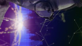 Animation of portrait of woman over digital interface 3d blue glowing architectural model of cityscape and network of connections. Global technology network concept digitally generated image. - Powered by Shutterstock - Get 15% off with code: PIKWIZARD15