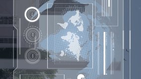 Animation of data processing over screen and cityscape. Global artificial intelligence, connections, computing and data processing concept digitally generated video. - Powered by Shutterstock - Get 15% off with code: PIKWIZARD15