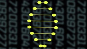Animation of dna strand over data processing on black background. Global science, medicine, computing and digital interface concept digitally generated video. - Powered by Shutterstock - Get 15% off with code: PIKWIZARD15