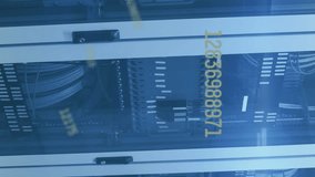 Animation of numbers changing and data processing over computer servers in tech room. digital interface global connection and communication concept digitally generated video. - Powered by Shutterstock - Get 15% off with code: PIKWIZARD15