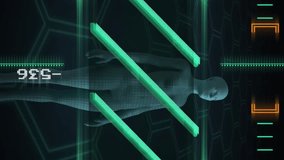 Animation of dna strand and data processing over human body. Global science, research, connections, computing and data processing concept digitally generated video. - Powered by Shutterstock - Get 15% off with code: PIKWIZARD15