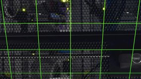 Animation of multicolored computer language over illuminated data server system. Digital composite, multiple exposure, coding, programming language, data center, networking and technology concept. - Powered by Shutterstock - Get 15% off with code: PIKWIZARD15