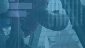 Animation of financial data processing over african american businessman using smartphone. Global finance, business, connections, computing and data processing concept digitally generated video. - Powered by Shutterstock - Get 15% off with code: PIKWIZARD15