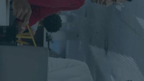 Animation of financial data processing over diverse business people in office. Global finance, business, connections, computing and data processing concept digitally generated video. - Powered by Shutterstock - Get 15% off with code: PIKWIZARD15