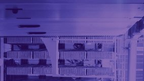 Animation of neon qr code over server room in violet. communication, computers, servers and technology concept digitally generated video. - Powered by Shutterstock - Get 15% off with code: PIKWIZARD15