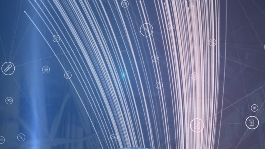 Animation of icons over globe with binary code in navy space. global network, data processing, technology and digital interface concept digitally generated video. - Powered by Shutterstock - Get 15% off with code: PIKWIZARD15