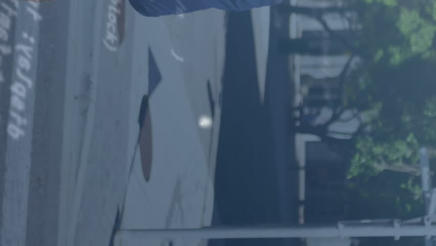 Animation of network of profile icons over clouds against african american businessman walking. Global networking and business technology concept - Powered by Shutterstock - Get 15% off with code: PIKWIZARD15