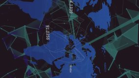 Animation of light trails over network of connections with data processing and world map. Global technology, online security and digital interface concept digitally generated video. - Powered by Shutterstock - Get 15% off with code: PIKWIZARD15