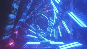 Animation of start over digital space with neon lights and shapes. Video games, communication, digital space and technology concept digitally generated video. - Powered by Shutterstock - Get 15% off with code: PIKWIZARD15