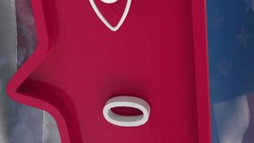 Animation of eye icon with numbers on speech bubble with flag of usa. global social media and communication concept digitally generated video. - Powered by Shutterstock - Get 15% off with code: PIKWIZARD15