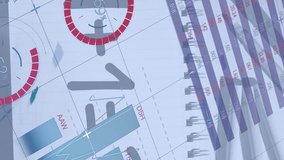 Animation of data processing over mathematical equation and school items. Global education and digital interface concept digitally generated video. - Powered by Shutterstock - Get 15% off with code: PIKWIZARD15