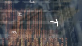 Animation of letters, lens flare and programming language moving over data room. Digital composite, multiple exposure, alphabets, illuminated, coding, machine learning, technology network server. - Powered by Shutterstock - Get 15% off with code: PIKWIZARD15